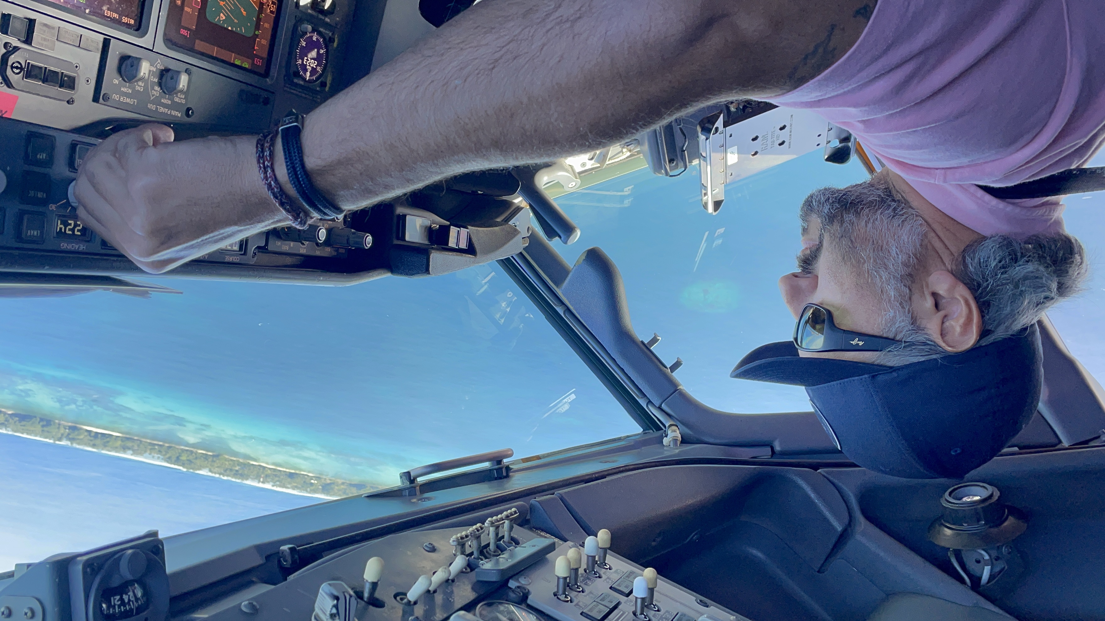 Flying over Maldives